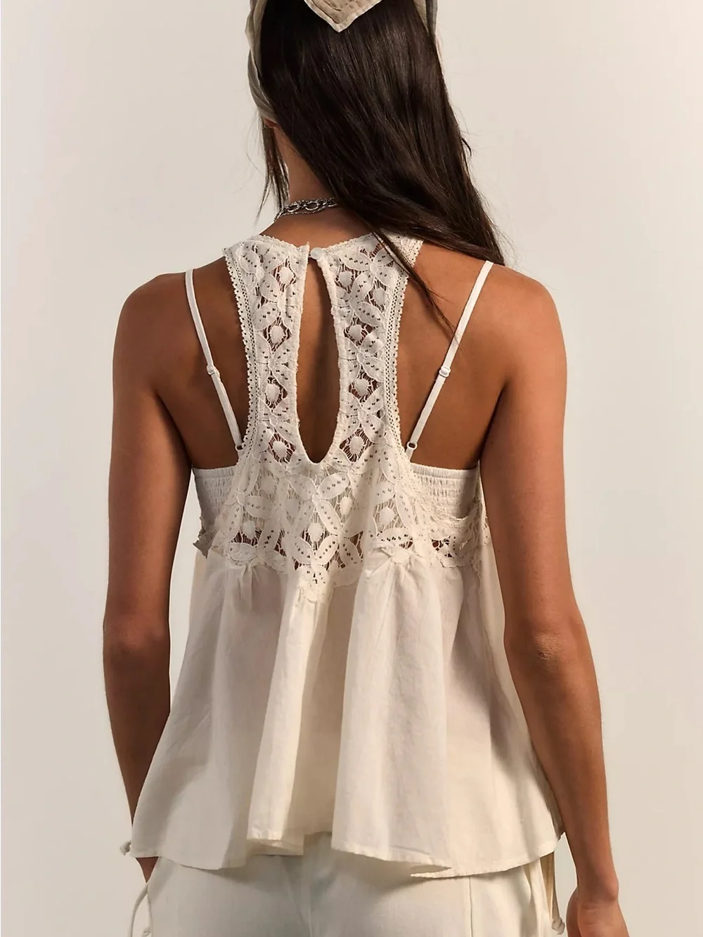 Free People Wandering Light Top | NWT | Whisper White Lace Tank | Size S
